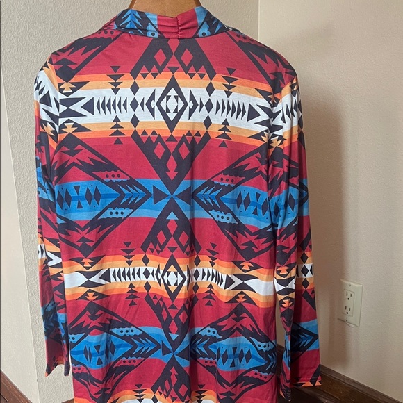 Colorful Geometric Patterned Cardigan - Picture 3 of 6